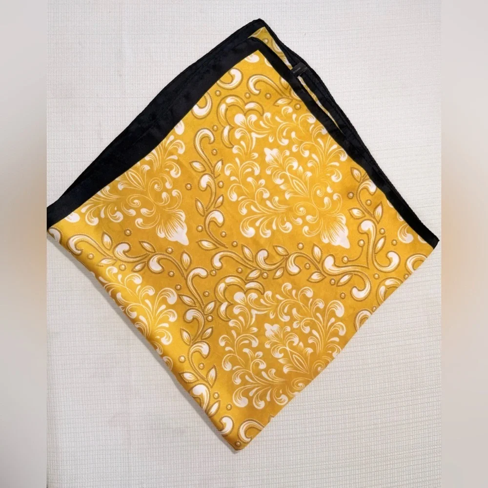 NWOT Anthropologie Yellow and Black Floral Scarf